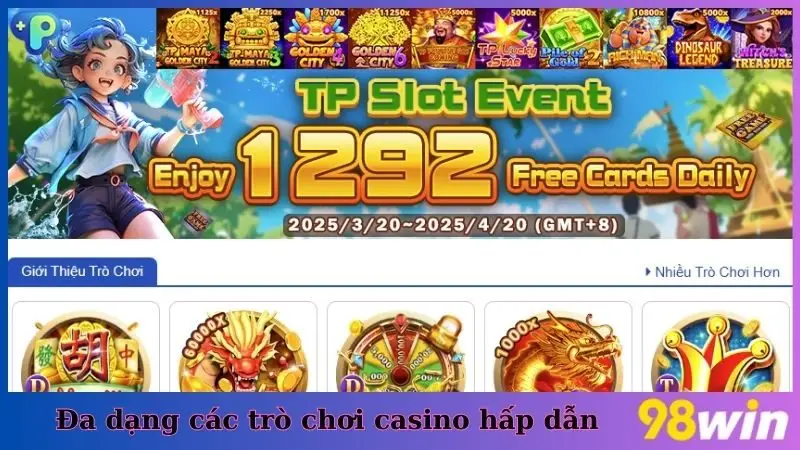 Đa dạng các trò chơi casino hấp dẫn
